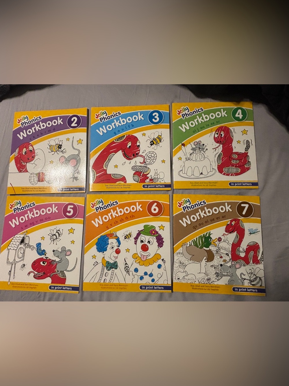 Jolly Phonics Workbook Set (Levels 2-7) - Colorful Educational Activity Books